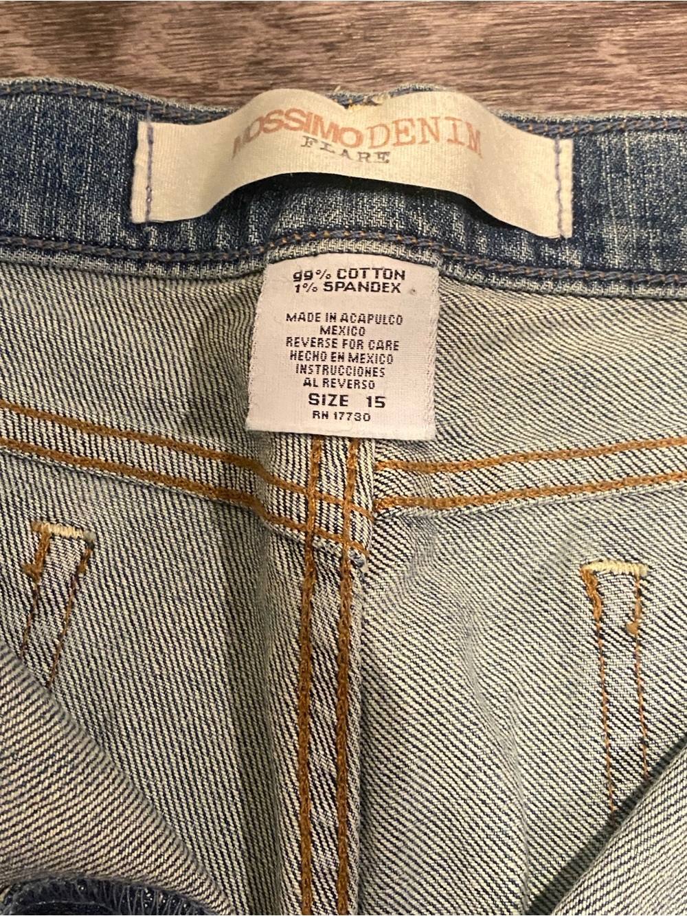 Mossimo Denim Flare Jeans Y2K Light Wash Stretch Low Rise Size 15 - Picture 4 of 7